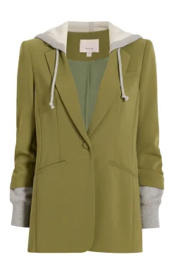 Cinq à Sept Hooded Khloe Jacket OliveGreen/HeatherGrey Discount
