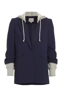 Cinq à Sept Hooded Khloe Jacket Navy/HeatherGrey Outlet