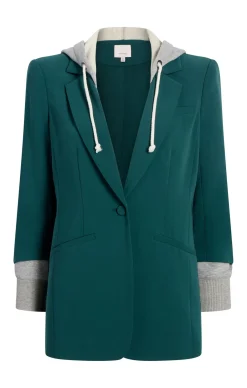 Cinq à Sept Hooded Khloe Jacket GreenOnyx New