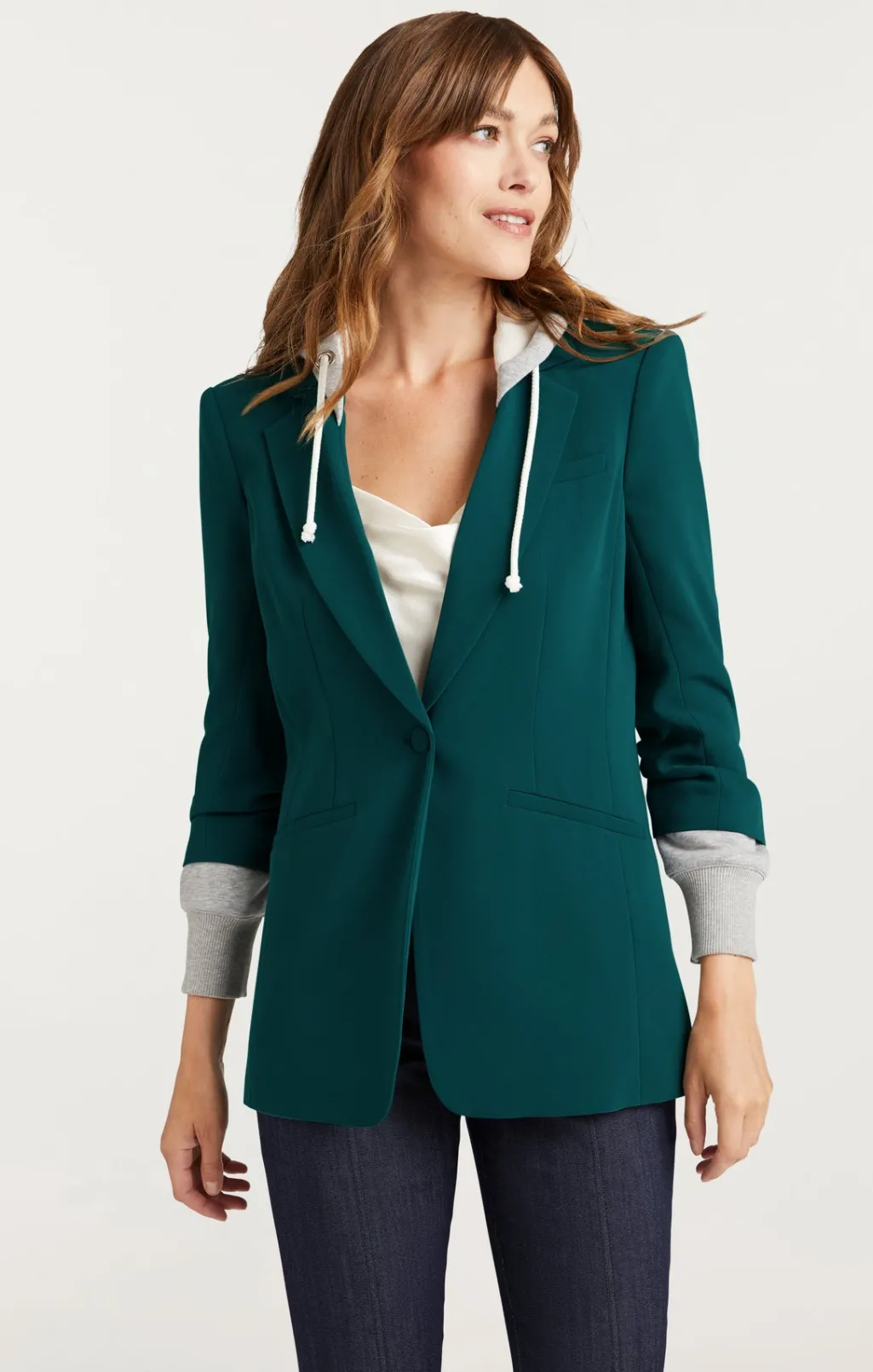Cinq à Sept Hooded Khloe Jacket GreenOnyx New