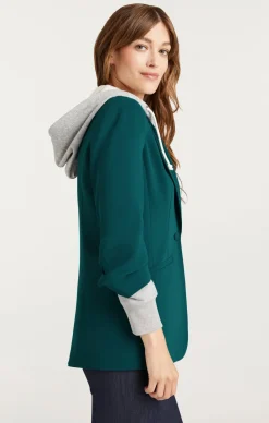 Cinq à Sept Hooded Khloe Jacket GreenOnyx New