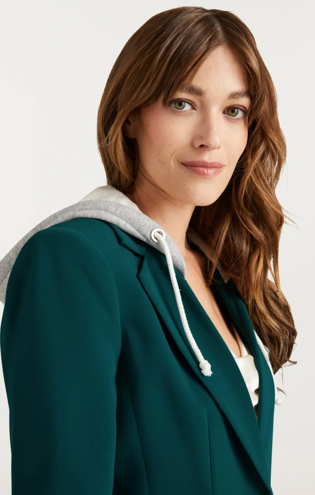 Cinq à Sept Hooded Khloe Jacket GreenOnyx New