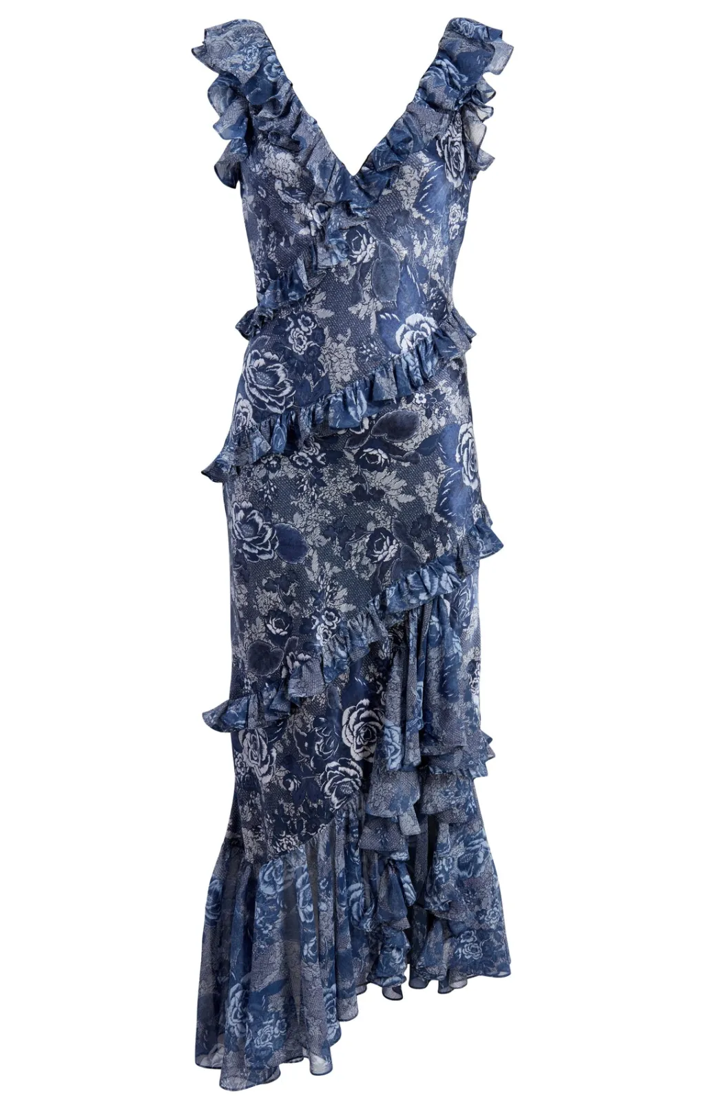 Cinq à Sept Indigo Floral Ora Dress IndigoMulti New