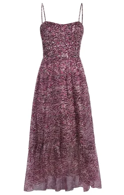 Cinq à Sept Inkstrokes Daria Dress DarkPlumMulti Online
