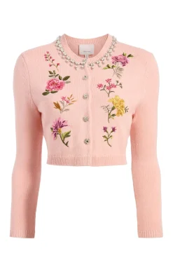 Cinq à Sept Isolde Embroidered Cardigan SoftPinkMulti Outlet