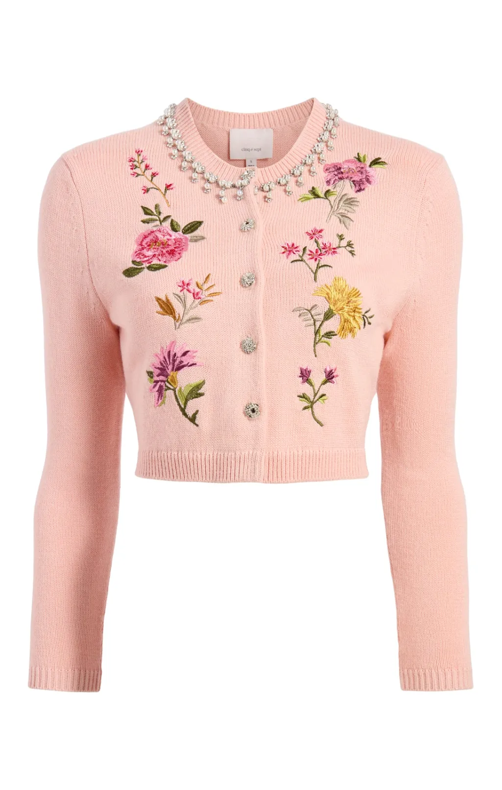 Cinq à Sept Isolde Embroidered Cardigan SoftPinkMulti Outlet