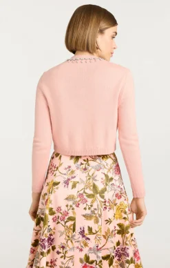 Cinq à Sept Isolde Embroidered Cardigan SoftPinkMulti Outlet