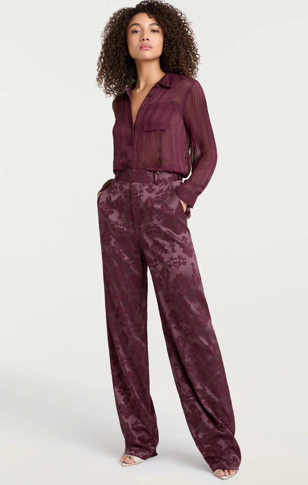 Cinq à Sept Jacquard Collins Pant DarkFig Sale