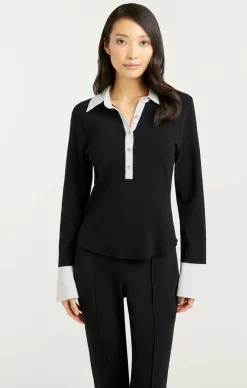 Cinq à Sept Jaden Top Black/white Sale