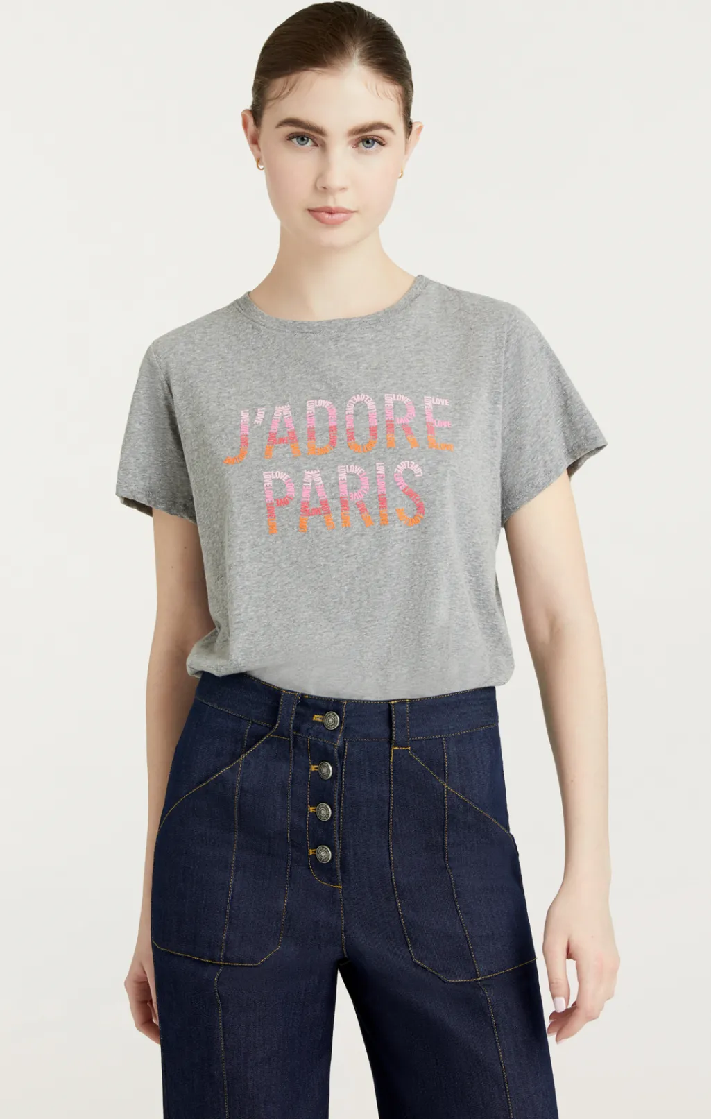 Cinq à Sept Jadore Paris Tee HeatherGrey-multi Online