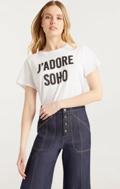 Cinq à Sept J'adore Soho Tee White/black Outlet