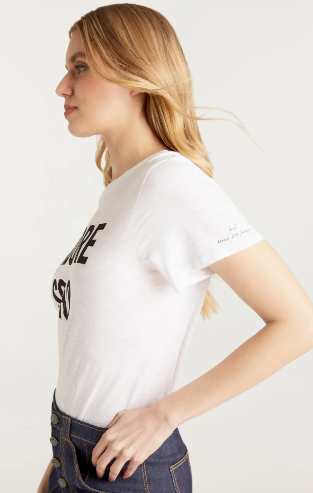 Cinq à Sept J'adore Soho Tee White/black Outlet