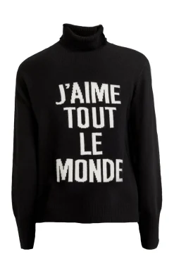 Cinq à Sept J'aime Tout Le Monde Turtleneck Black-white Best