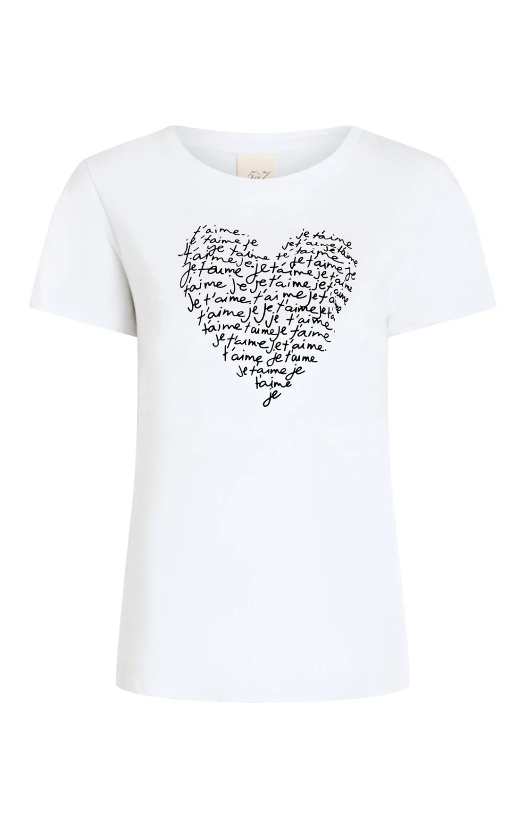 Cinq à Sept Je T'aime Heart Tee White/black