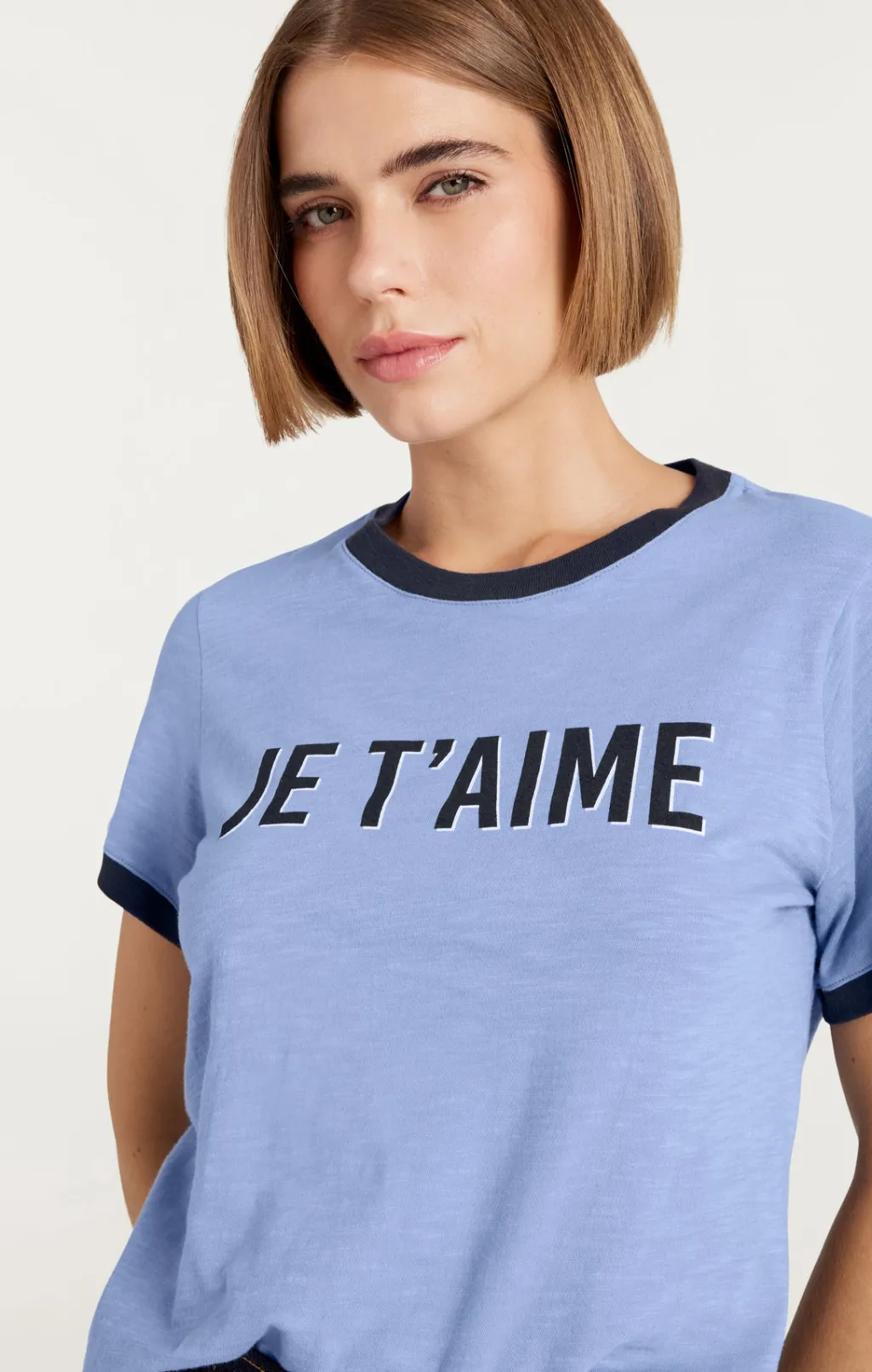 Cinq à Sept Je Taime Ringer Tee RusticBlue New