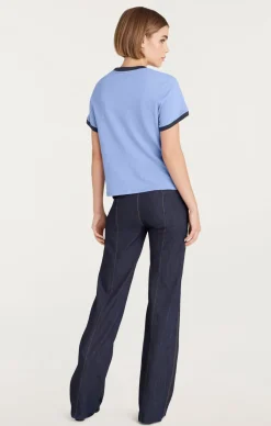 Cinq à Sept Je Taime Ringer Tee RusticBlue New