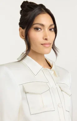 Cinq à Sept Jenson Jacket Ivory/black Clearance