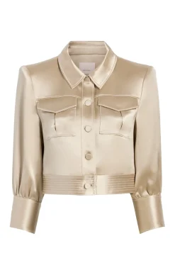 Cinq à Sept Jenson Jacket Khaki/ivory Outlet