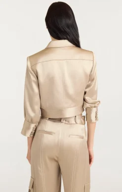 Cinq à Sept Jenson Jacket Khaki/ivory Outlet