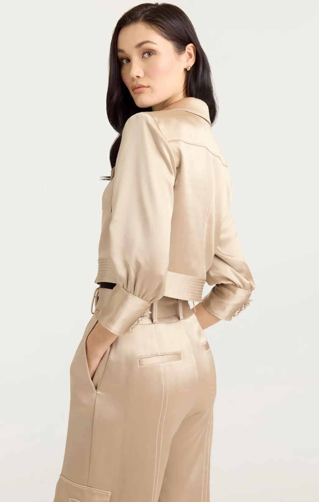 Cinq à Sept Jenson Jacket Khaki/ivory Outlet