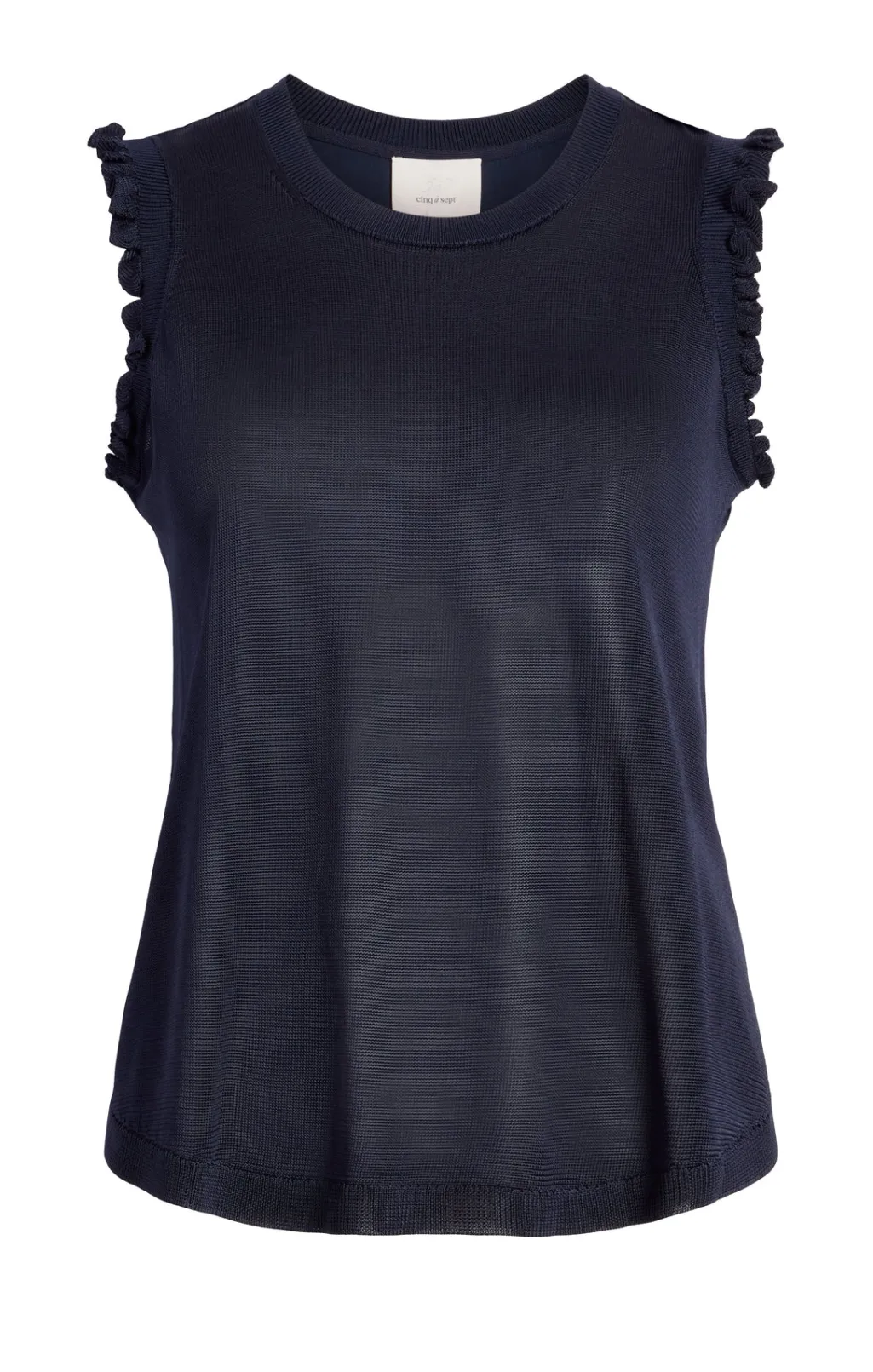 Cinq à Sept Knit Front Lenore Top Navy Hot