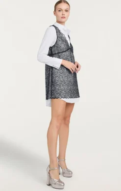 Cinq à Sept Lace Catilina Dress Black/White Clearance