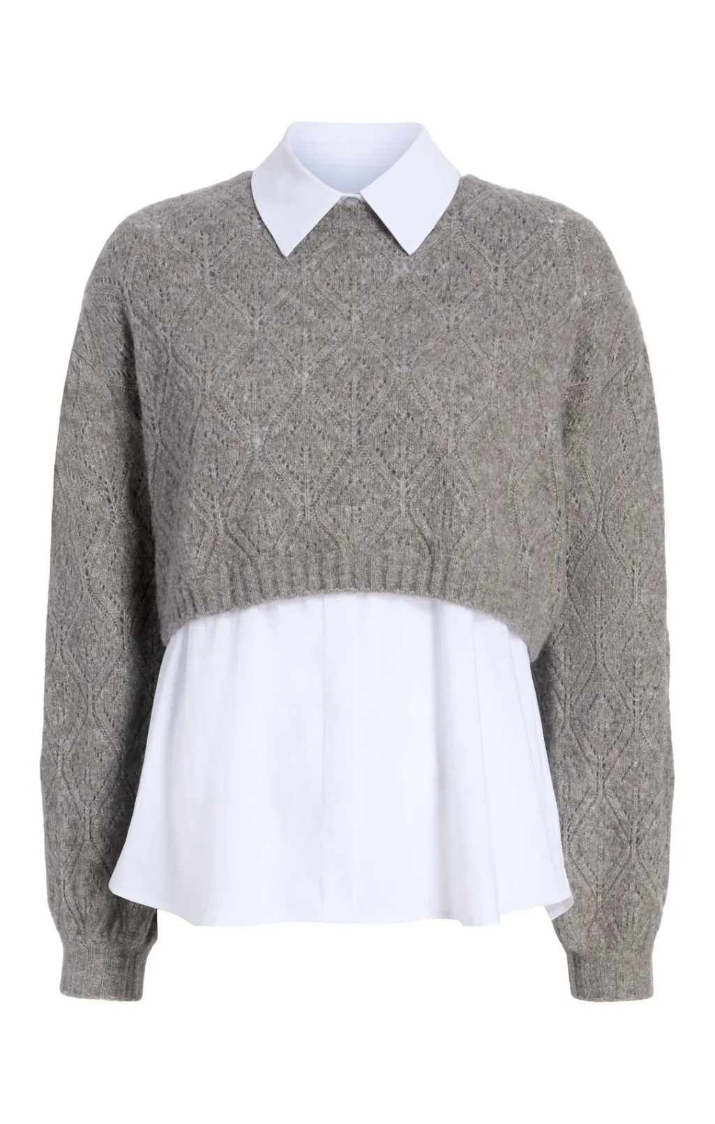 Cinq à Sept Landry Pullover HeatherGrey/White New