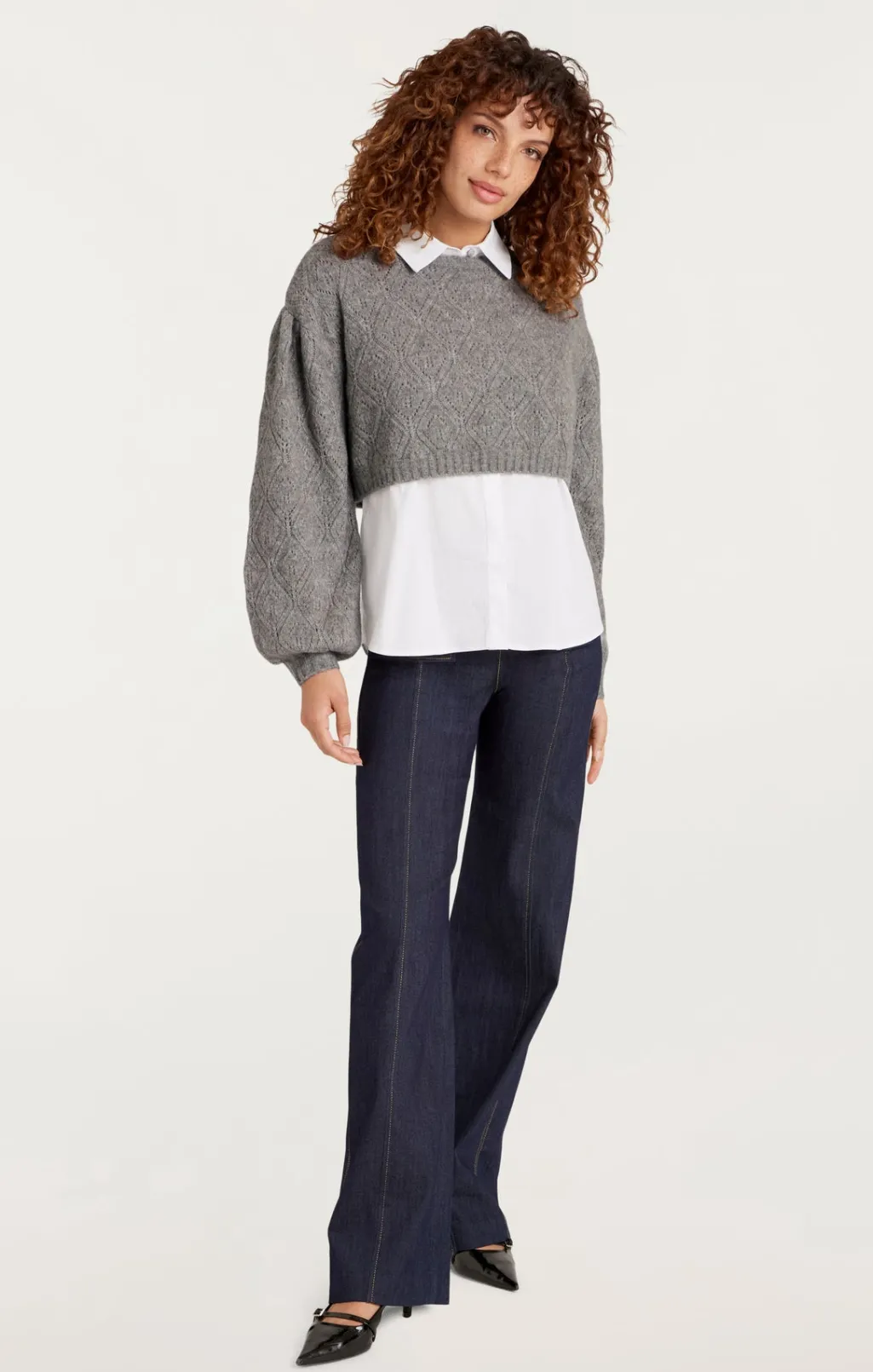 Cinq à Sept Landry Pullover HeatherGrey/White New