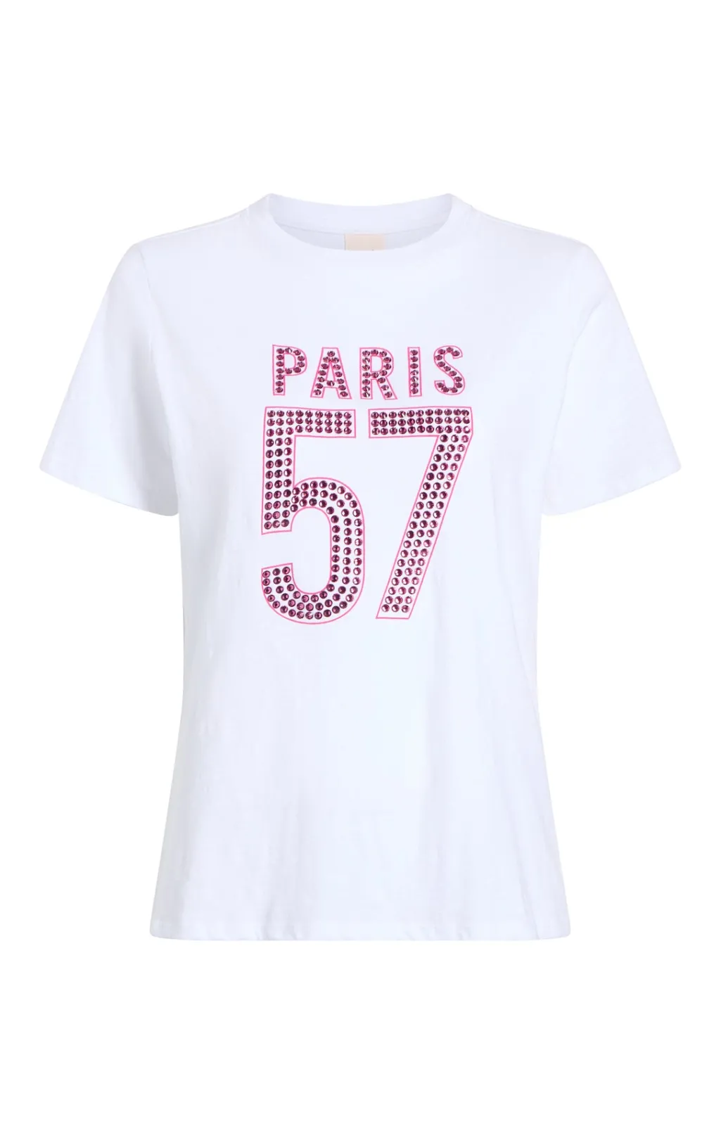 Cinq à Sept Large Heat Set Paris 57 Tee White/HotMagenta Hot