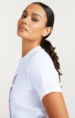 Cinq à Sept Large Heat Set Paris 57 Tee White/HotMagenta Hot