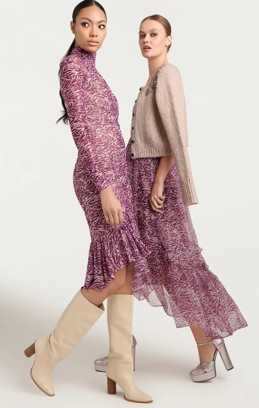 Cinq à Sept Layla Dress InkstrokesDarkPlumMulti Clearance