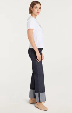 Cinq à Sept Le Chic Shrunken Tee White/Navy Discount