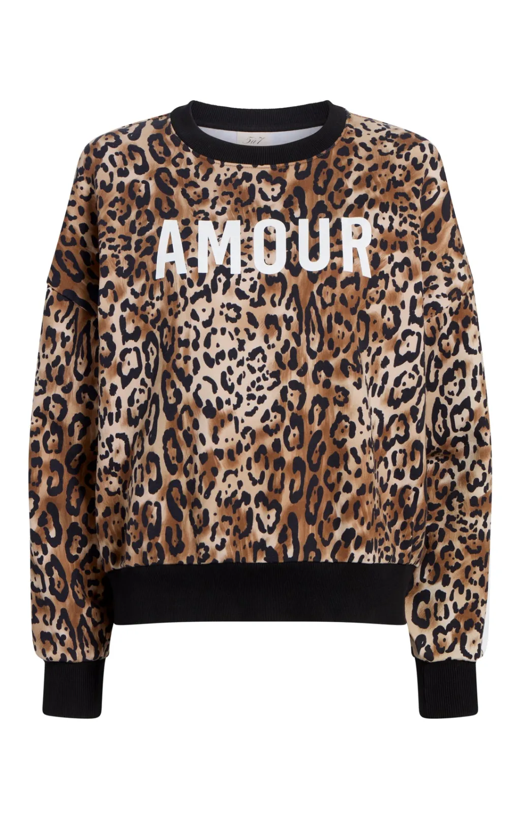Cinq à Sept Leopard Amour Brandy Sweatshirt Pullover Black/sahara Clearance