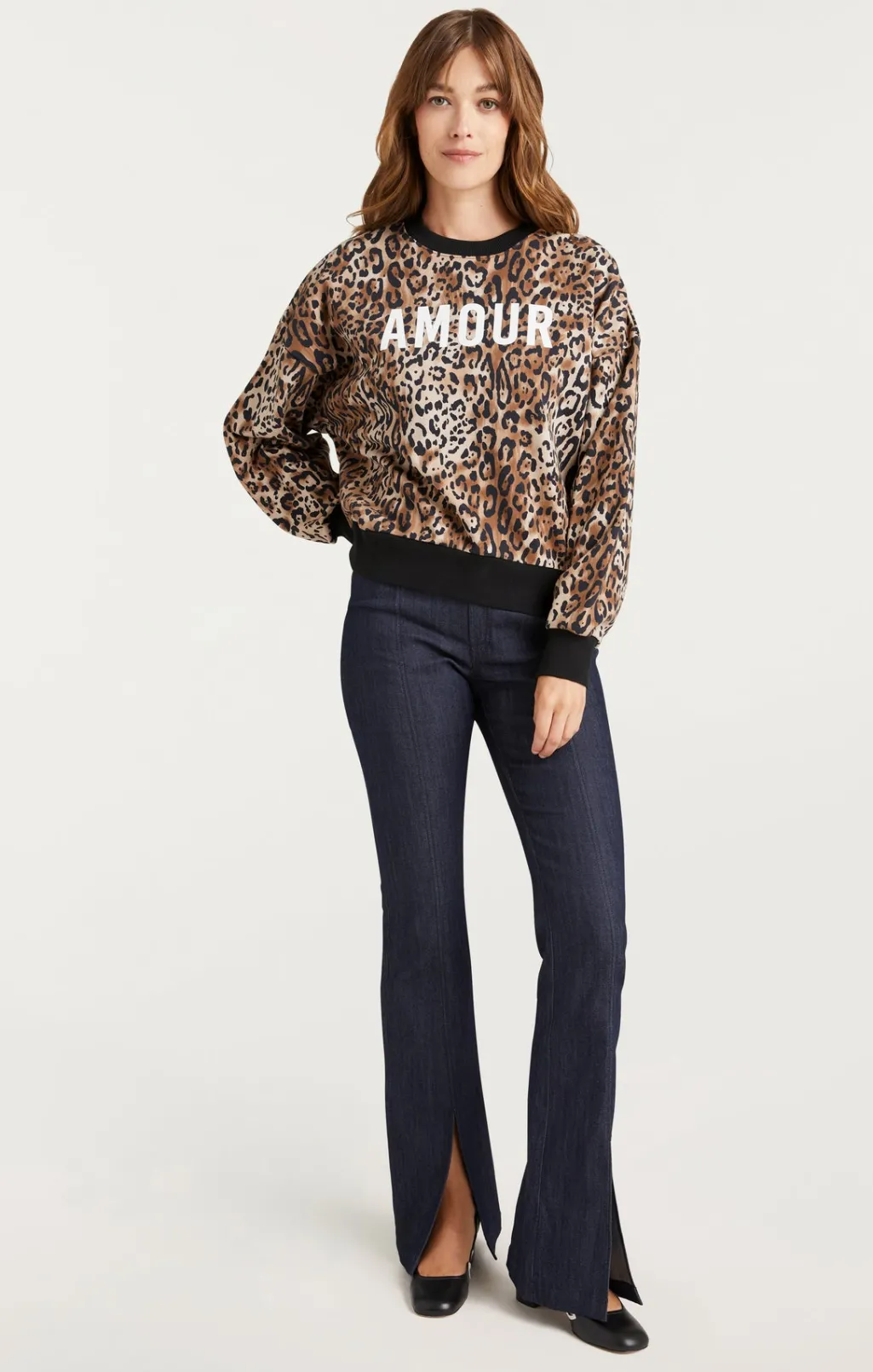 Cinq à Sept Leopard Amour Brandy Sweatshirt Pullover Black/sahara Clearance