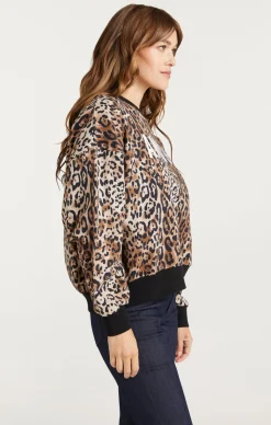 Cinq à Sept Leopard Amour Brandy Sweatshirt Pullover Black/sahara Clearance