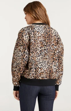 Cinq à Sept Leopard Amour Brandy Sweatshirt Pullover Black/sahara Clearance