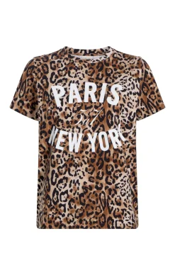 Cinq à Sept Leopard Paris NY Tee Black/sahara Clearance