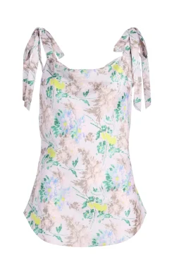 Cinq à Sept Light Washed Floral Tied Marta Cami PastelMulti Sale