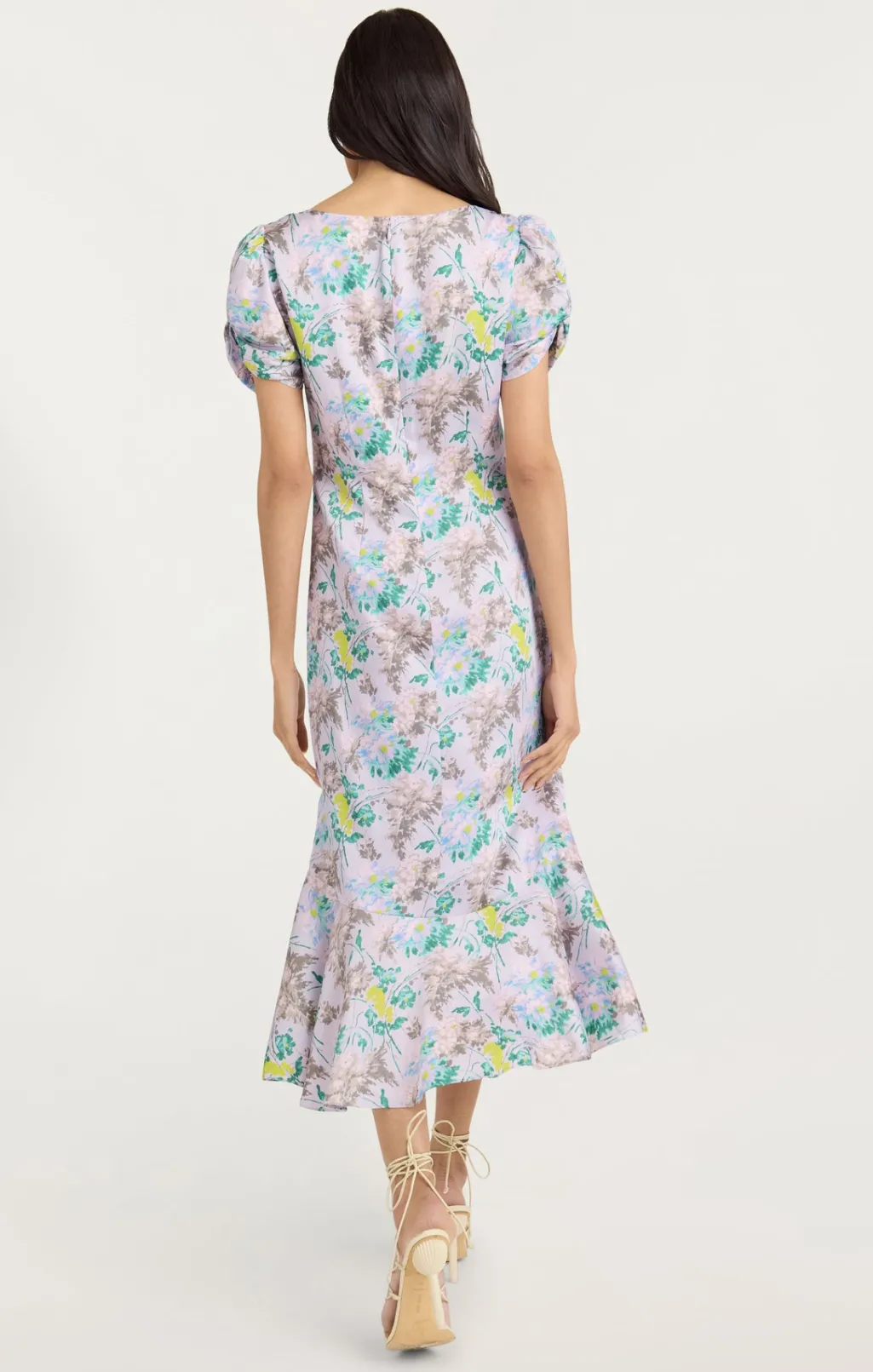 Cinq à Sept Light Washed Floral Walker Dress PastelMulti