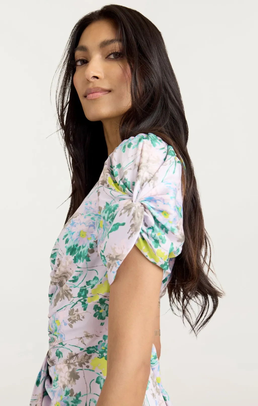 Cinq à Sept Light Washed Floral Walker Dress PastelMulti