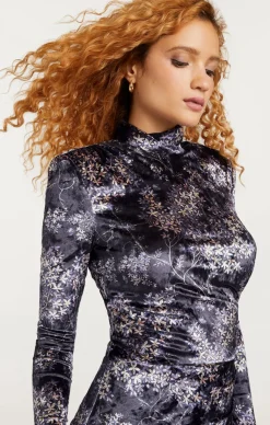 Cinq à Sept Lilac Floral Marlene Dress BlackMulti New
