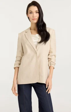 Cinq à Sept Linen Kylie Blazer Khaki