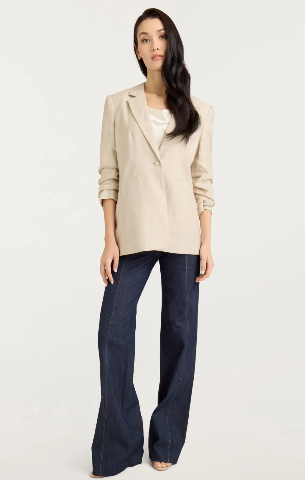Cinq à Sept Linen Kylie Blazer Khaki