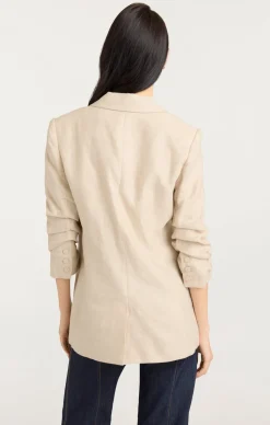 Cinq à Sept Linen Kylie Blazer Khaki