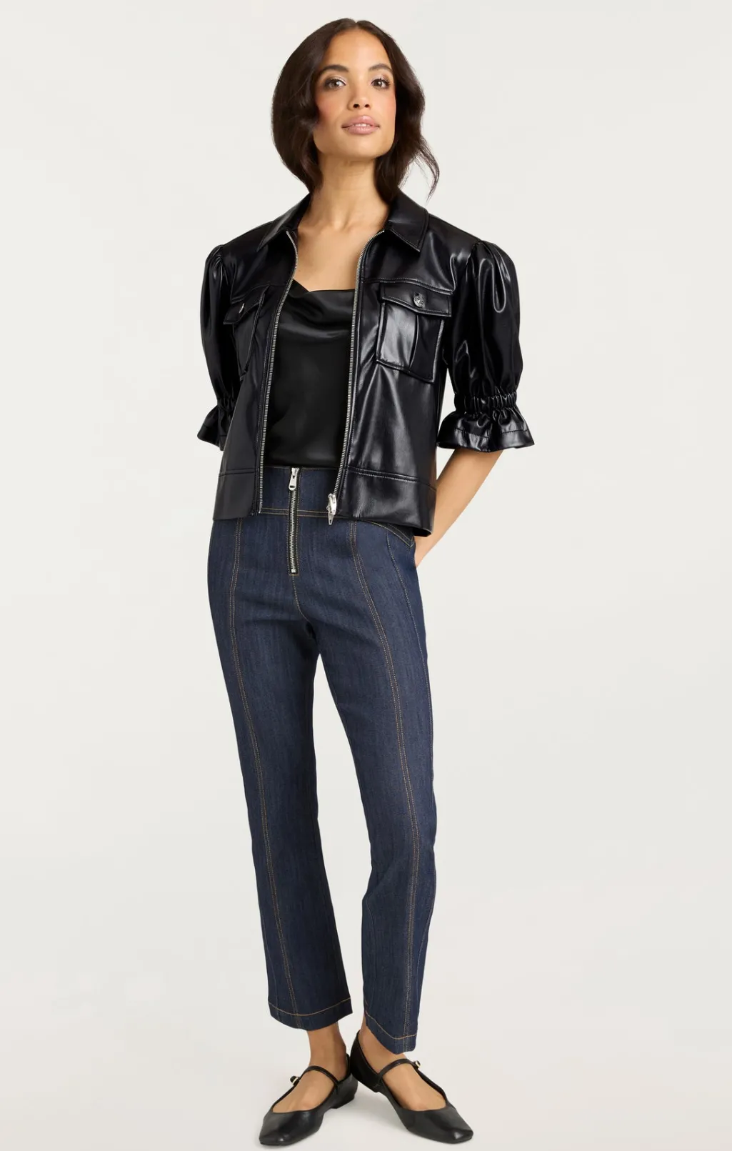 Cinq à Sept Lite Vegan Leather Holly Jacket Black Discount