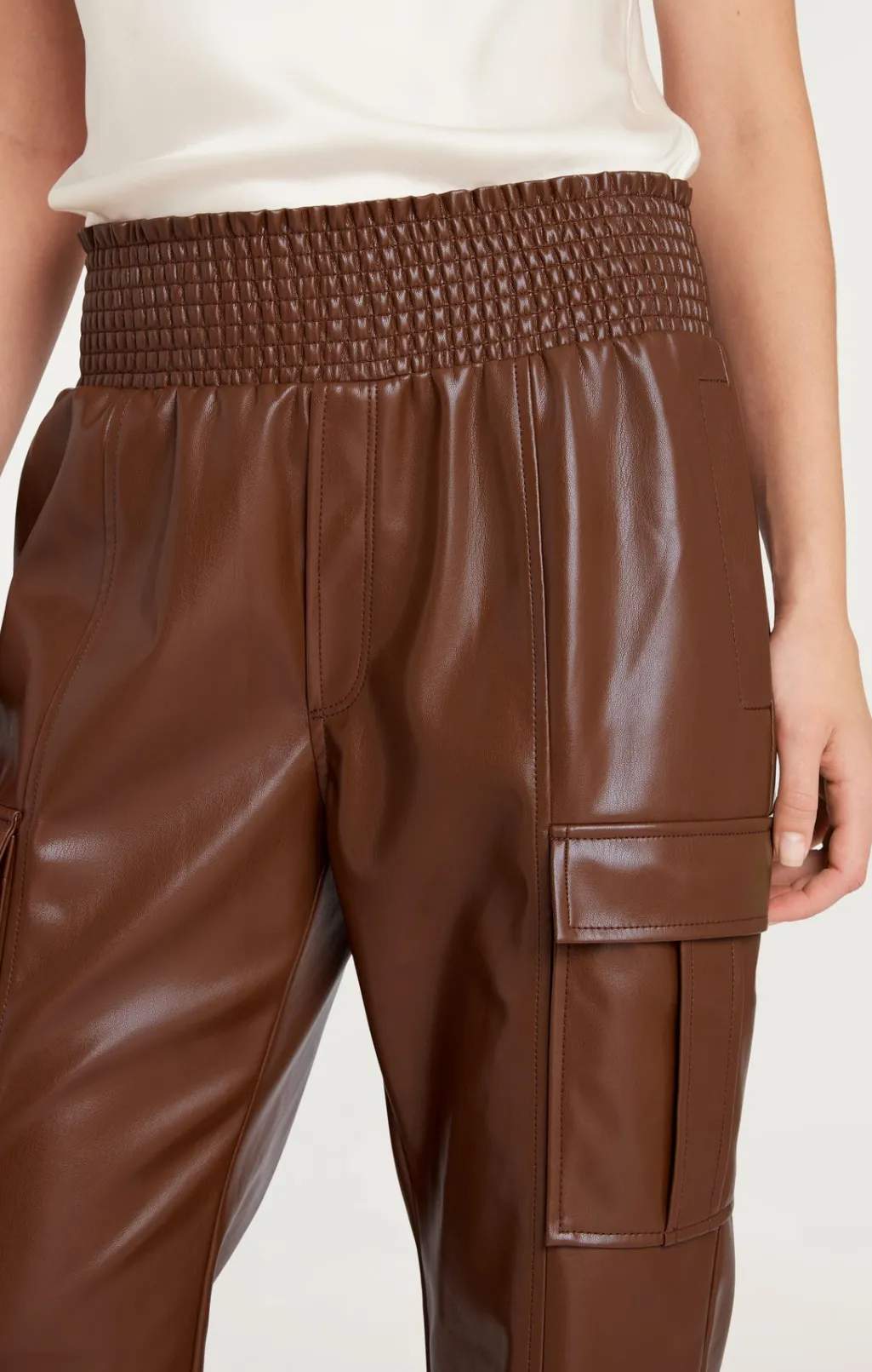 Cinq à Sept Lite Vegan Leather Jenning Pants Espresso Outlet
