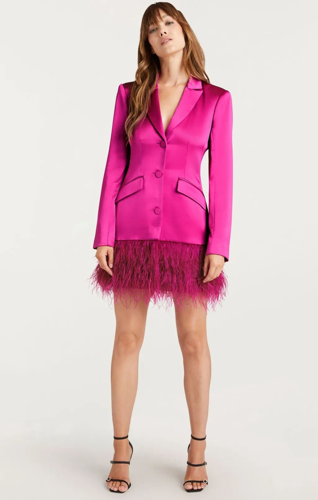 Cinq à Sept Long Sleeeve Feather Joel Dress PlumRadish Hot