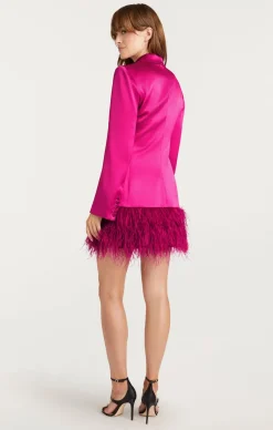 Cinq à Sept Long Sleeeve Feather Joel Dress PlumRadish Hot