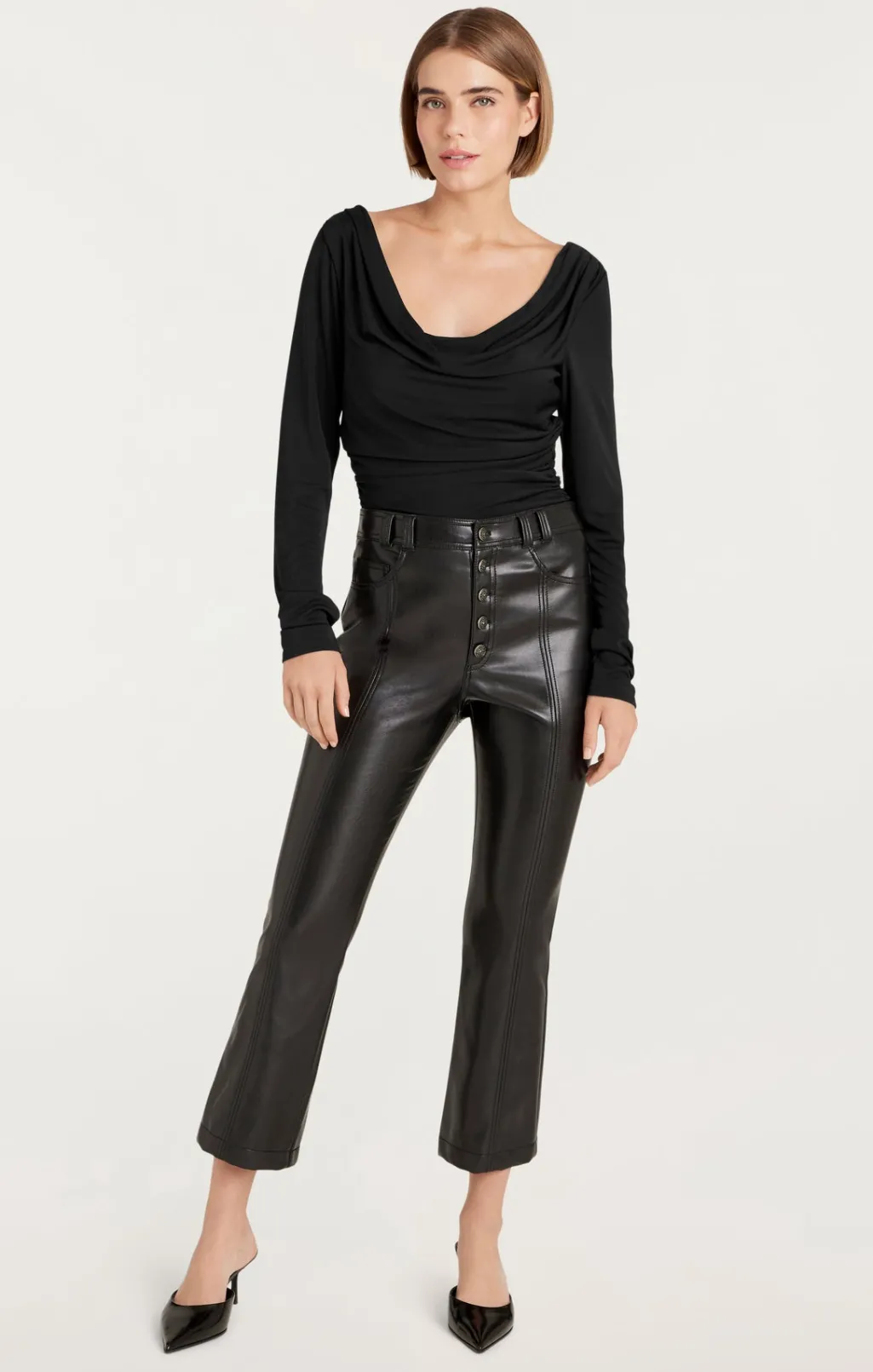 Cinq à Sept Long Sleeve Cherise Top Black New