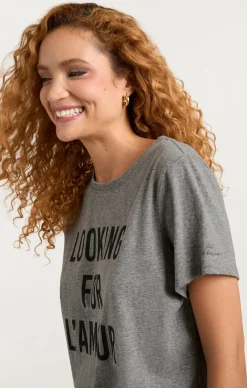 Cinq à Sept Looking For L'amour Tee HeatherGrey/black New